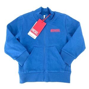 DIESEL NEW Cotton Zip Up Logo Blue Sweatshirt Jacket